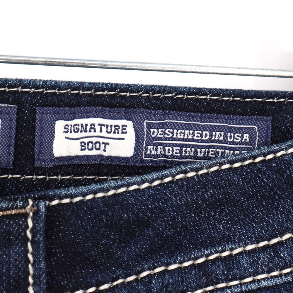 Miss Me Signature Boot Womens 33 Dark Wash Embellished Bootcut Jeans JP9000B NEW - Picture 4 of 9